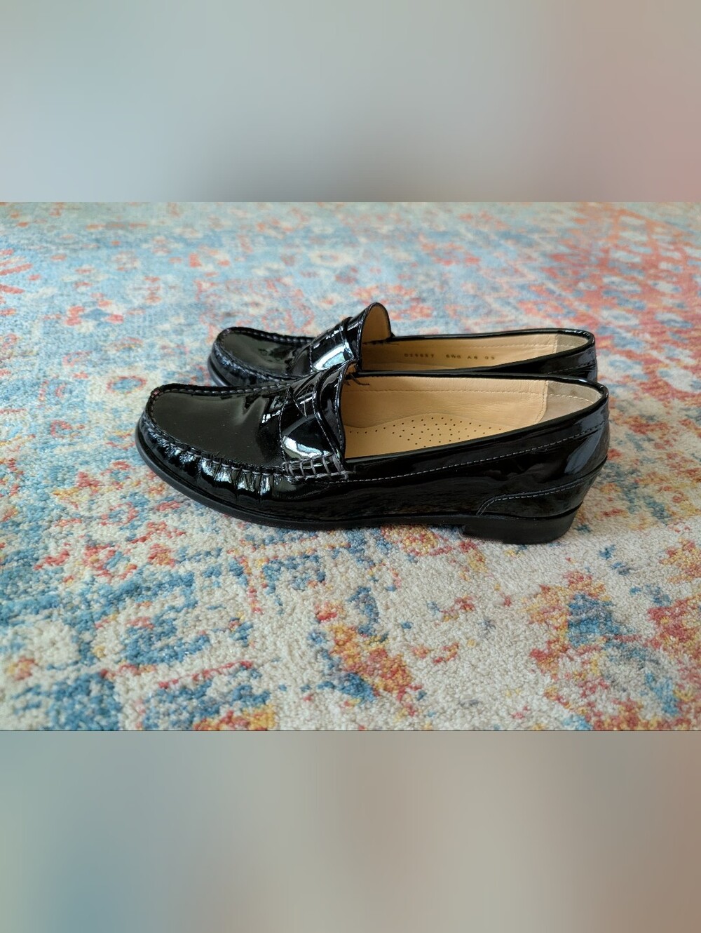 Cole Haan Women’s 6.5 B Black Patent Leather Slip-On Loafer Flats